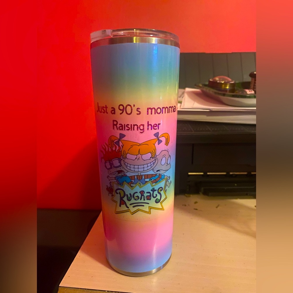 20 oz stainless steel insulated tumbler with straw!